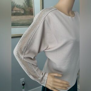 Elegant Beige Sweater with Silver Details